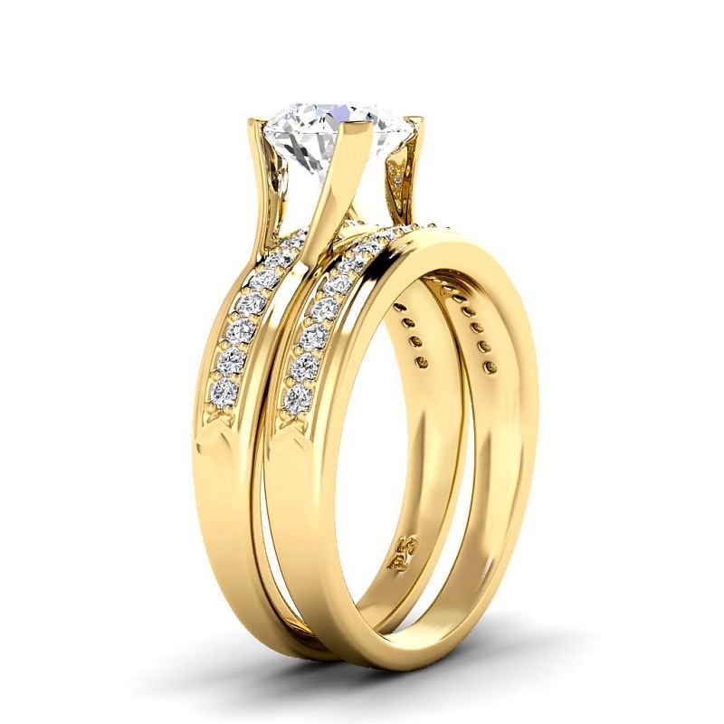 0.90-6.40 CT Round Cut Diamonds - Bridal Set