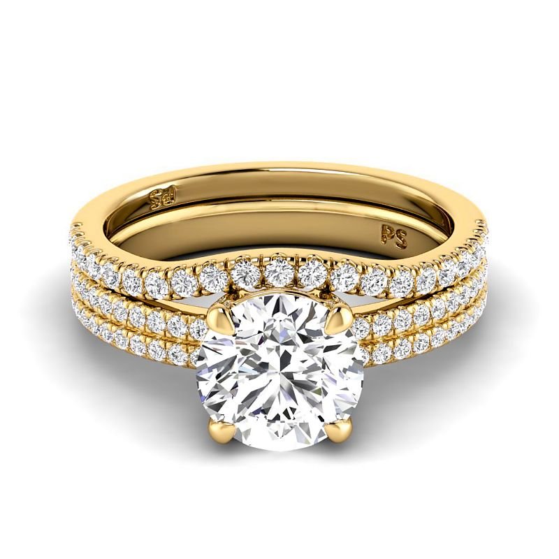 0.90-3.40 CT Round Cut Lab Grown Diamonds - Bridal Set - Primestyle.com