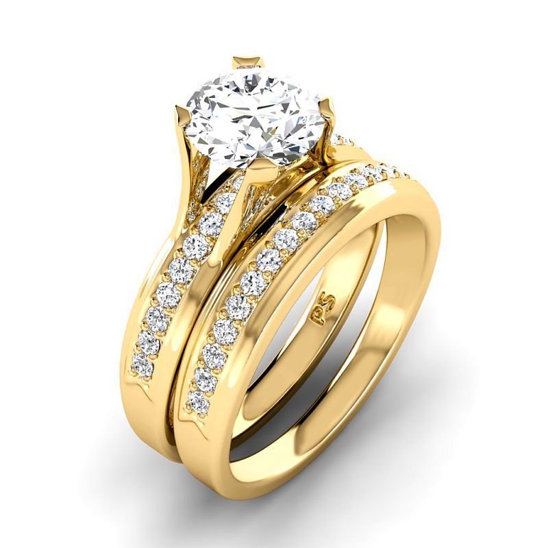 0.90 - 6.40 CT Round Cut Diamonds - Bridal Set - Primestyle.com