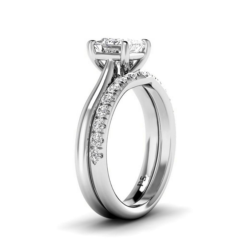 0.90-3.40 CT Round & Princess Cut Lab Grown Diamonds - Bridal Set - Primestyle.com