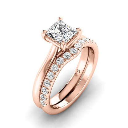 0.90-3.40 CT Round &amp; Princess Cut Lab Grown Diamonds - Bridal Set - Primestyle.com