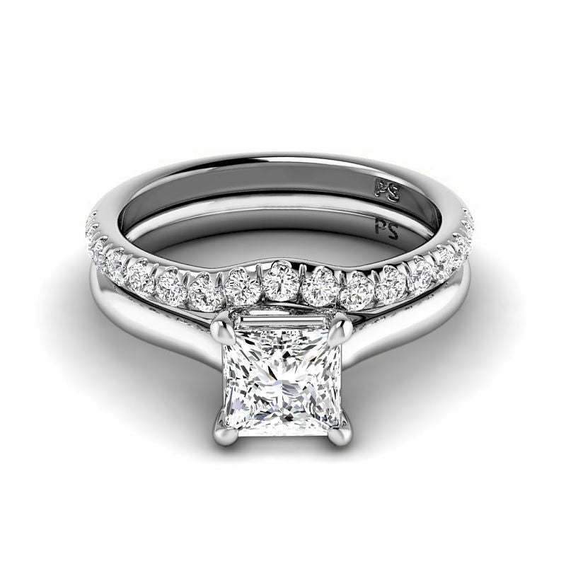 0.90-3.40 CT Round & Princess Cut Lab Grown Diamonds - Bridal Set - Primestyle.com