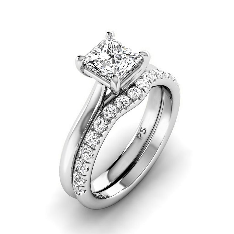 0.90-3.40 CT Round &amp; Princess Cut Lab Grown Diamonds - Bridal Set - Primestyle.com