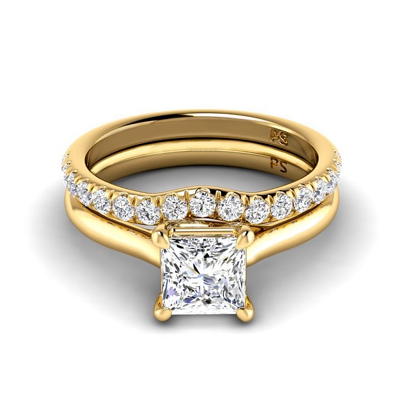 0.90-3.40 CT Round & Princess Cut Lab Grown Diamonds - Bridal Set - Primestyle.com