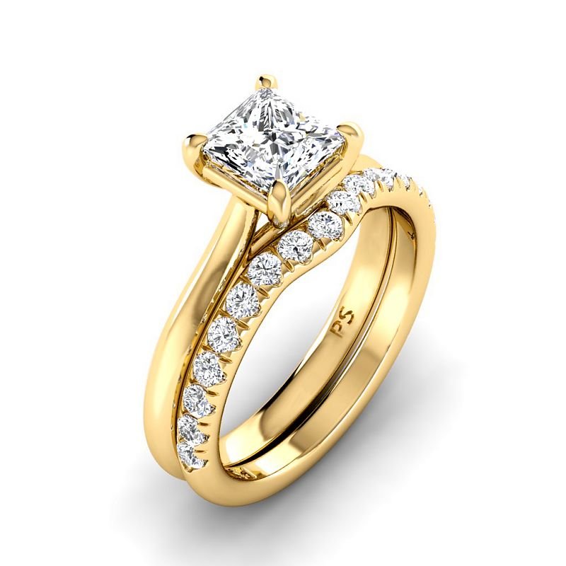 0.90-3.40 CT Round & Princess Cut Lab Grown Diamonds - Bridal Set - Primestyle.com