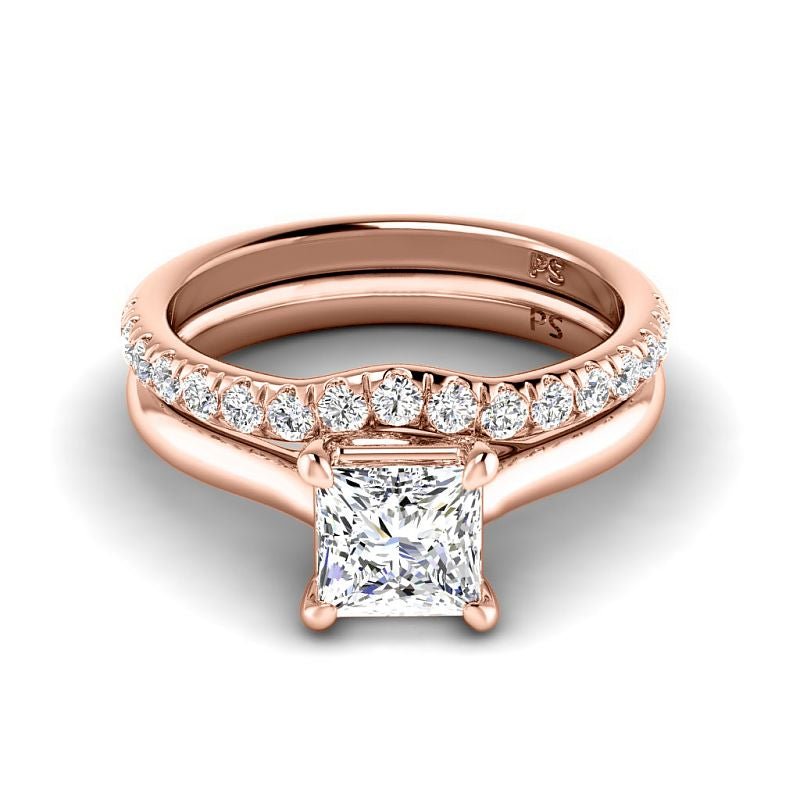 0.90-3.40 CT Round & Princess Cut Lab Grown Diamonds - Bridal Set - Primestyle.com