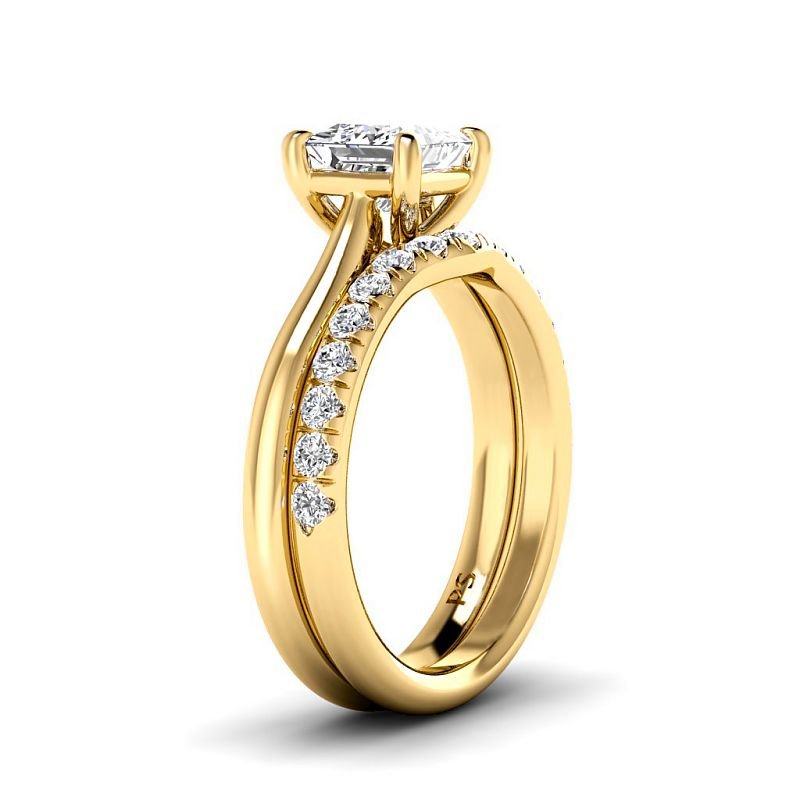 0.90-3.40 CT Round & Princess Cut Lab Grown Diamonds - Bridal Set - Primestyle.com