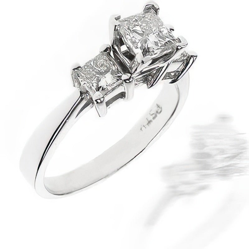 0.90 CT Princess Cut Diamonds - Three Stone Ring - Primestyle.com