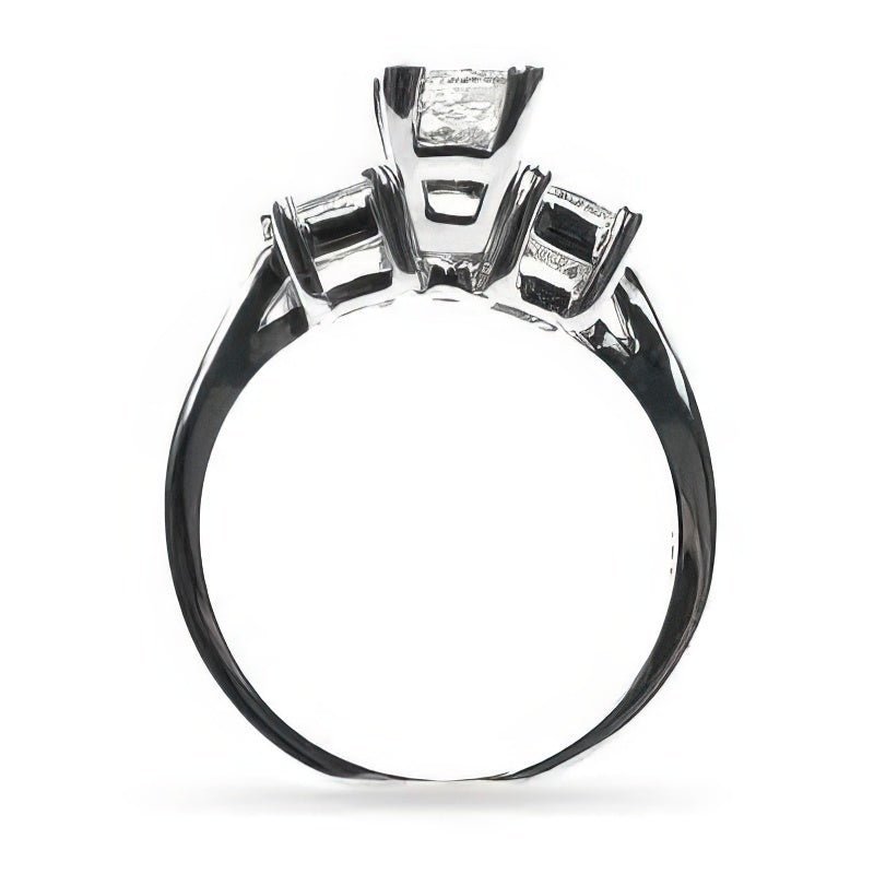 0.90 CT Princess Cut Natural Diamonds - Three Stone Rings