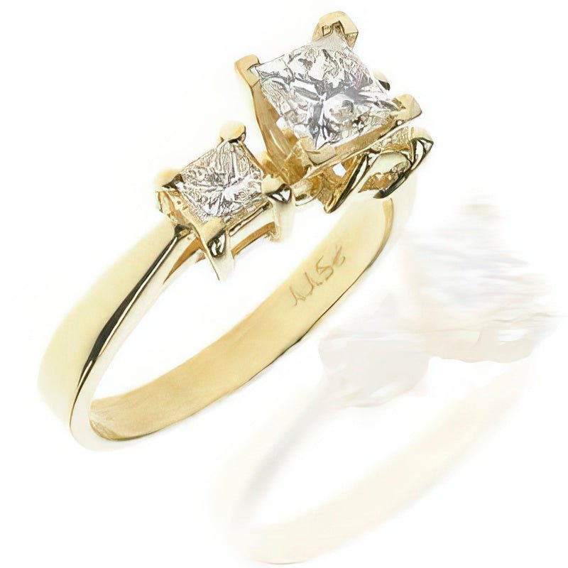 0.90 CT Princess Cut Diamonds - Three Stone Ring - Primestyle.com