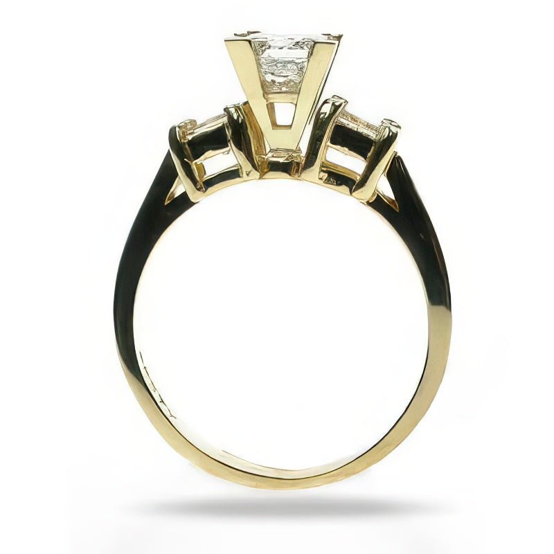 0.90 CT Princess Cut Diamonds - Three Stone Ring - Primestyle.com