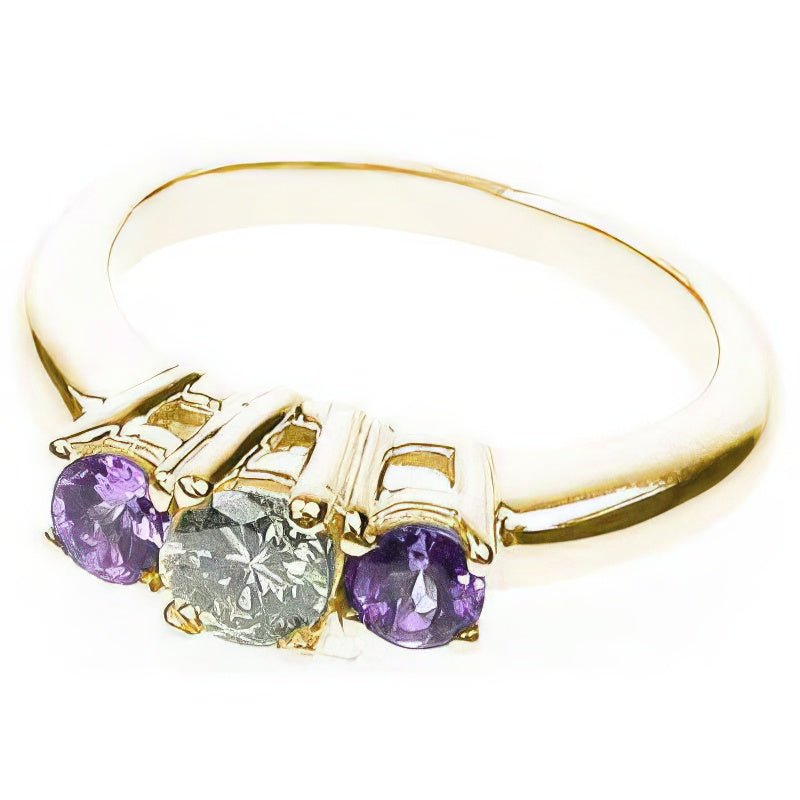 0.90 CT Round Cut Blue Sapphires & Diamonds - Three Stone Ring - Primestyle.com