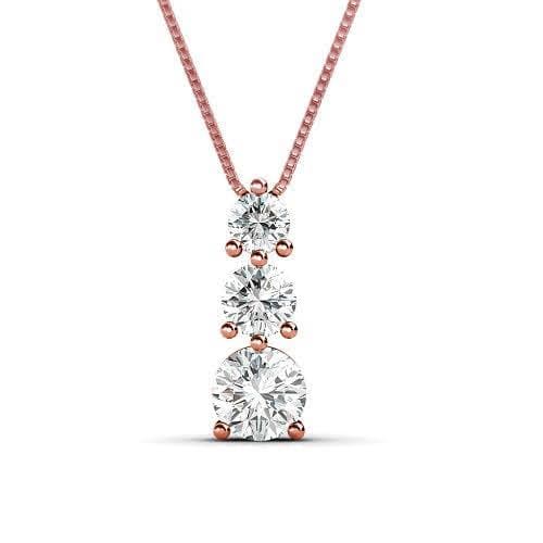 0.90 CT Round Cut Diamonds - Diamond Pendant - Primestyle.com