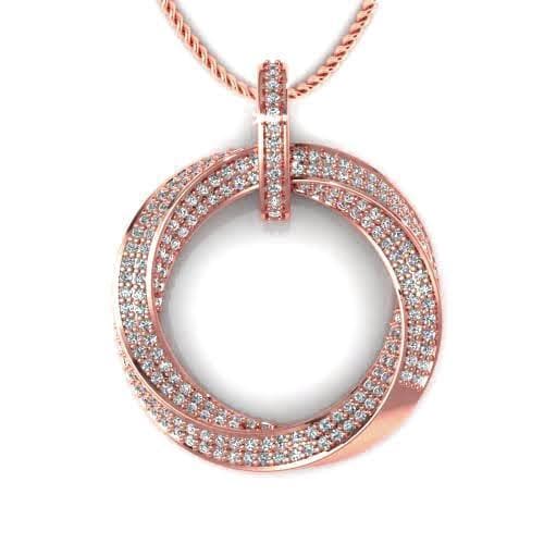 0.90 CT Round Cut Diamonds - Diamond Pendant - Primestyle.com