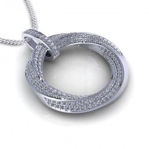 0.90 CT Round Cut Diamonds - Diamond Pendant - Primestyle.com