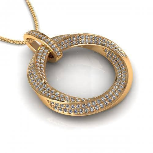 0.90 CT Round Cut Diamonds - Diamond Pendant - Primestyle.com