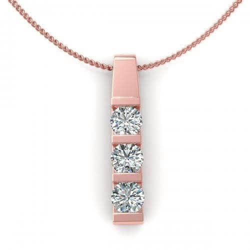 0.90 CT Round Cut Diamonds - Diamond Pendant - Primestyle.com