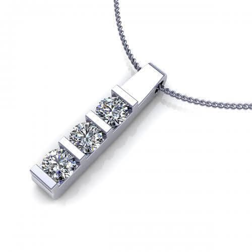 0.90 CT Round Cut Diamonds - Diamond Pendant - Primestyle.com