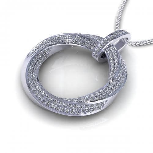 0.90 CT Round Cut Diamonds - Diamond Pendant - Primestyle.com