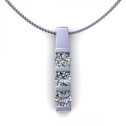 0.90 CT Round Cut Diamonds - Diamond Pendant - Primestyle.com