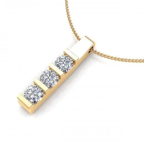 0.90 CT Round Cut Diamonds - Diamond Pendant - Primestyle.com