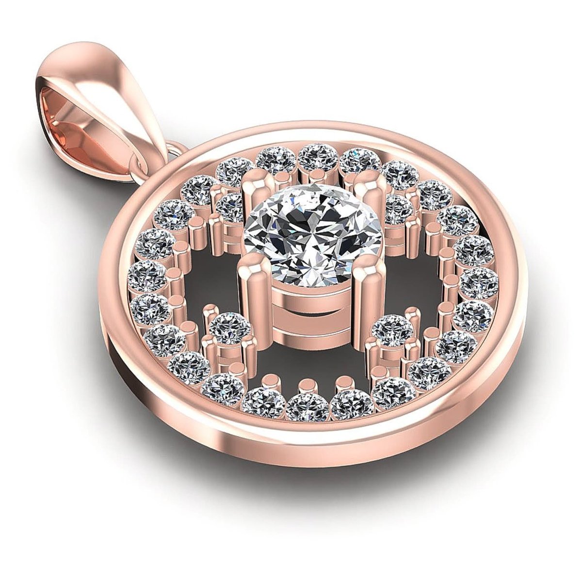 0.90 CT Round Cut Diamonds - Diamond Pendant - Primestyle.com