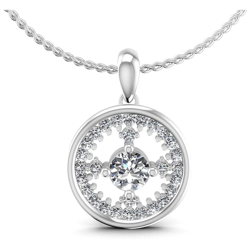 0.90 CT Round Cut Natural Diamonds - Diamond Pendants
