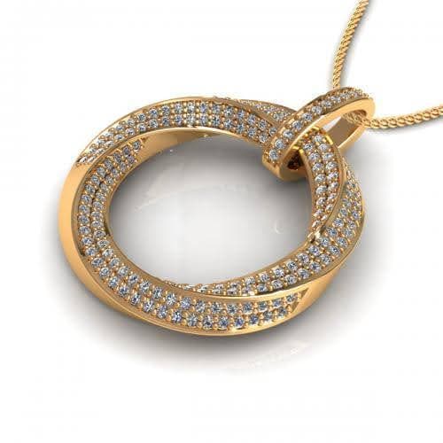 0.90 CT Round Cut Diamonds - Diamond Pendant - Primestyle.com