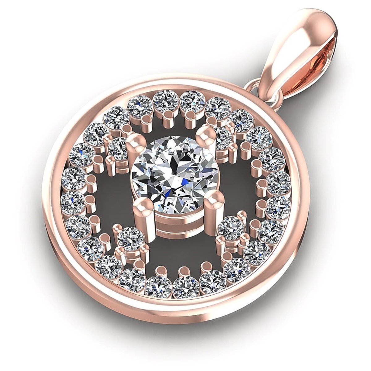 0.90 CT Round Cut Diamonds - Diamond Pendant - Primestyle.com