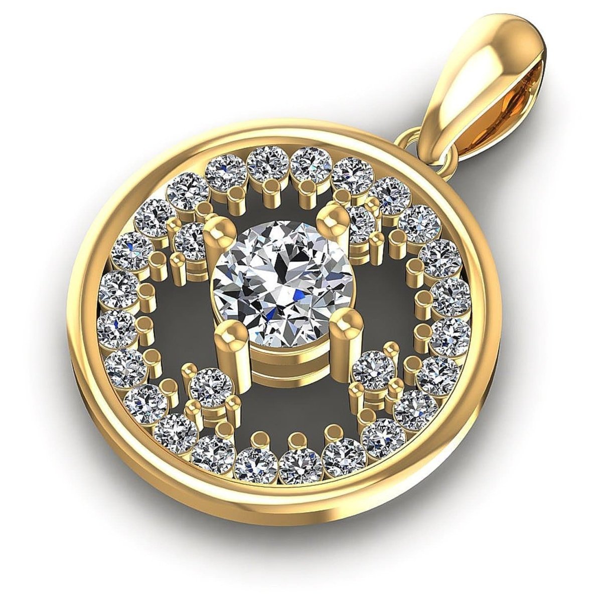 0.90 CT Round Cut Diamonds - Diamond Pendant