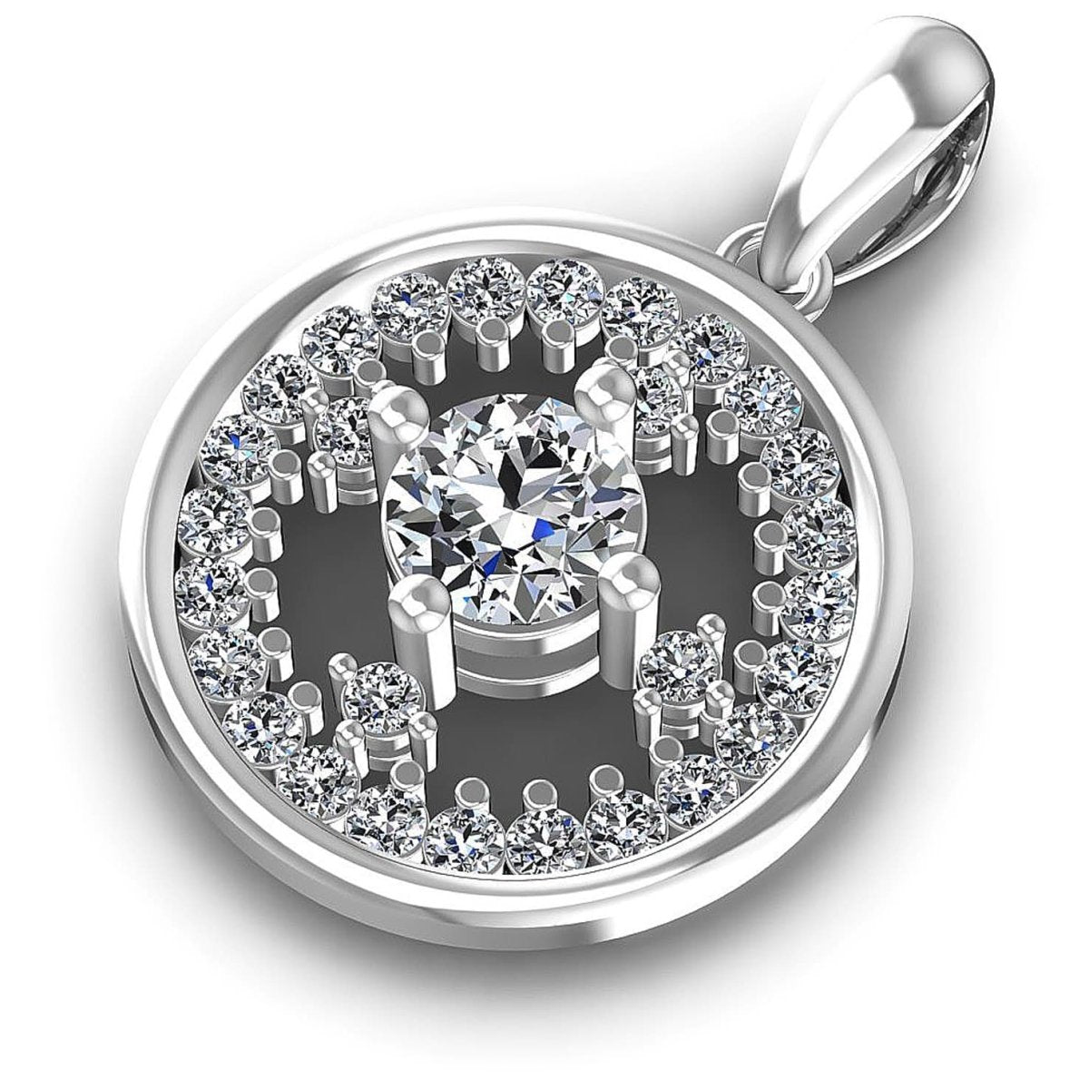 0.90 CT Round Cut Diamonds - Diamond Pendant