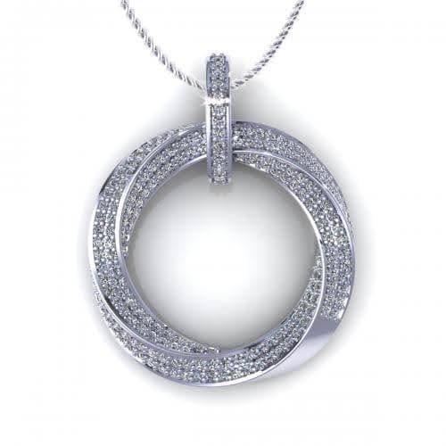 0.90 CT Round Cut Diamonds - Diamond Pendant - Primestyle.com