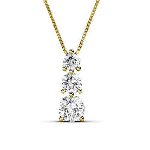 0.90 CT Round Cut Diamonds - Diamond Pendant - Primestyle.com