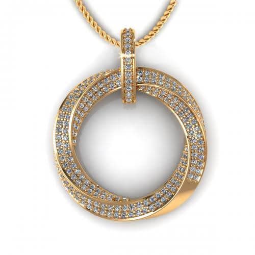 0.90 CT Round Cut Diamonds - Diamond Pendant - Primestyle.com