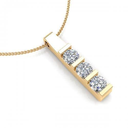 0.90 CT Round Cut Diamonds - Diamond Pendant - Primestyle.com