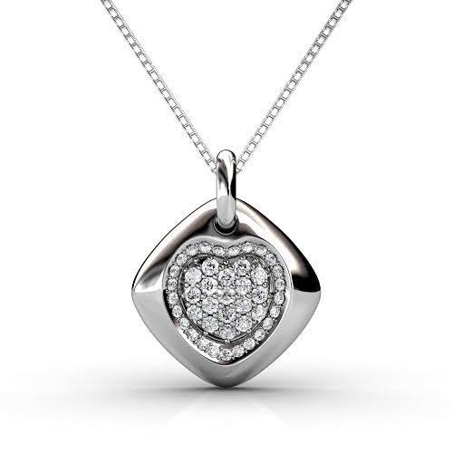 0.90 CT Round Cut Natural Diamonds - Heart Pendants