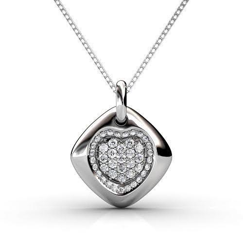 0.90 CT Round Cut Diamonds - Heart Pendant - Primestyle.com