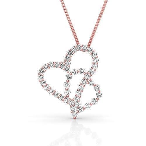 0.90 CT Round Cut Diamonds - Heart Pendant - Primestyle.com