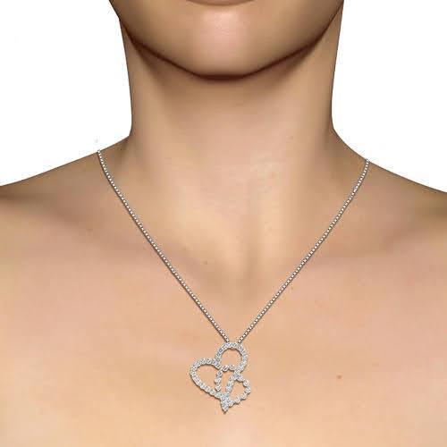 0.90 CT Round Cut Natural Diamonds - Heart Pendants - Primestyle.com