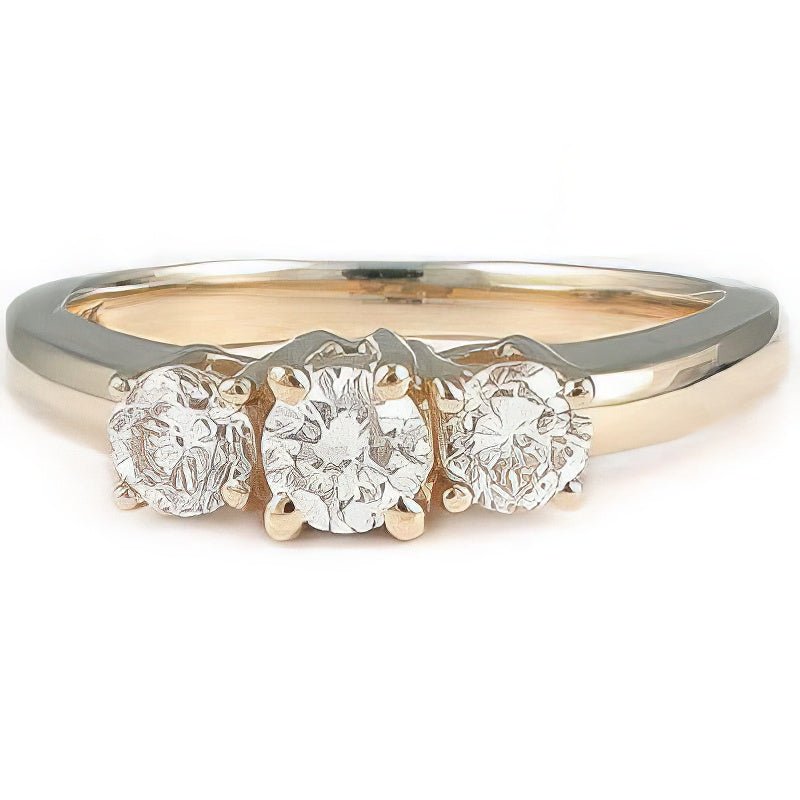 0.90 CT Round Cut Diamonds - Three Stone Ring - Primestyle.com