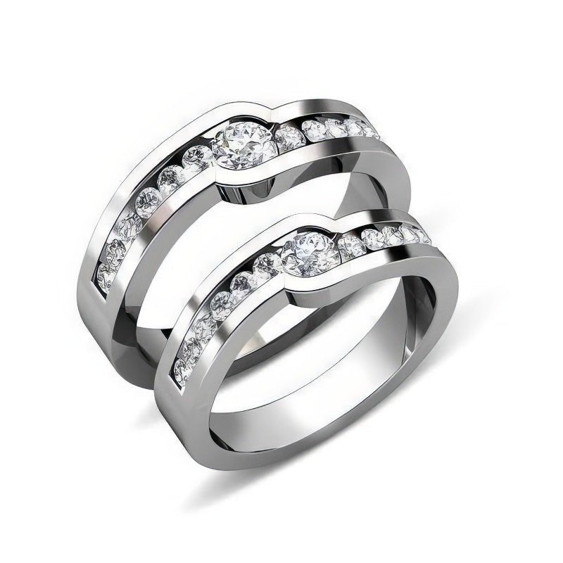 0.90 CT Round Cut Natural Diamonds - Wedding Sets