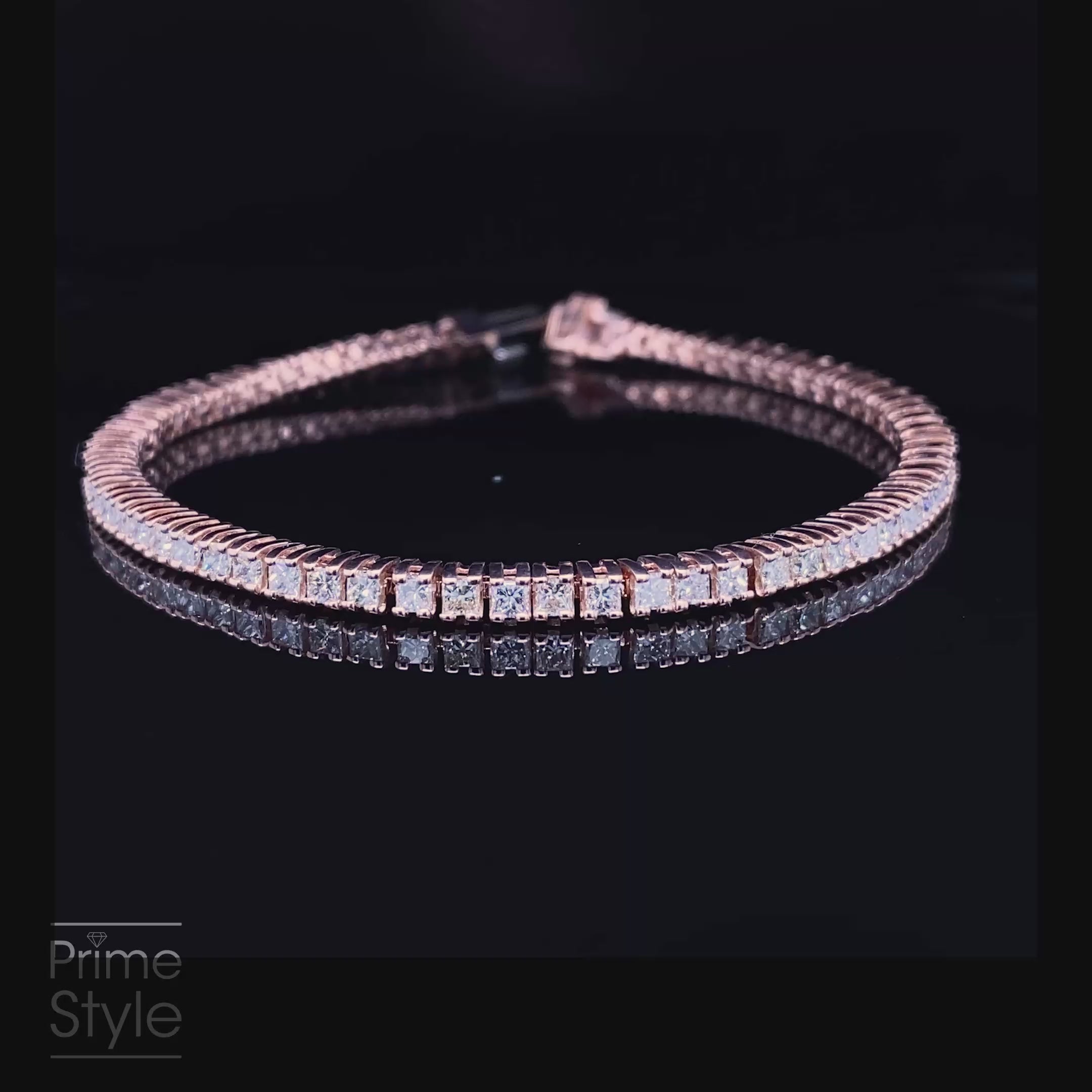 Ecstatic 5.00 CT Princess Cut Diamond Tennis Bracelet in 14KT Rose Gold