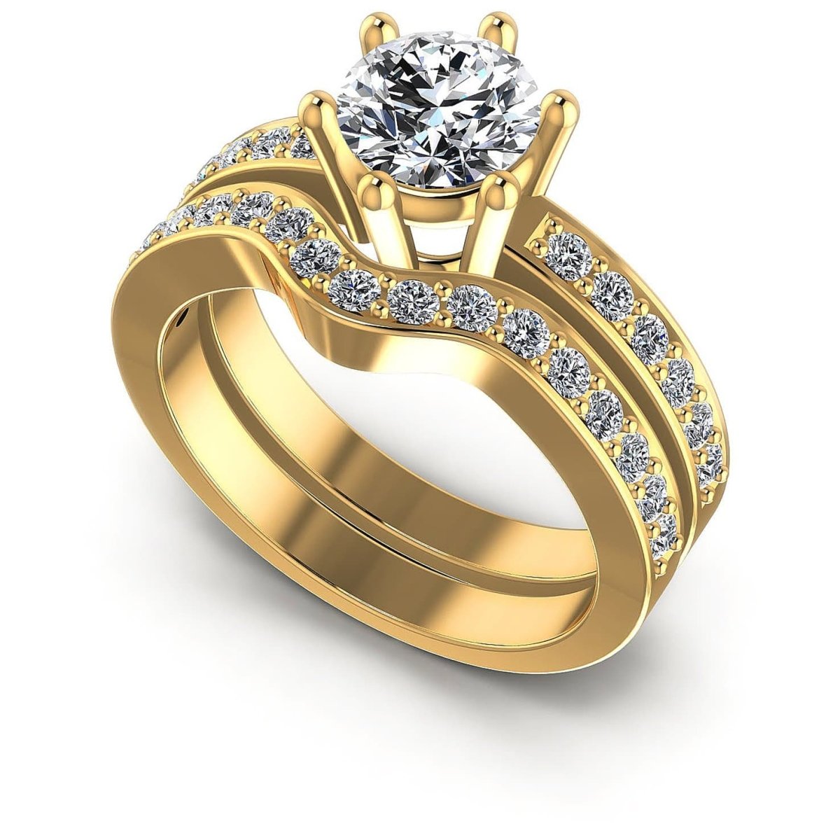 0.95-2.10 CT Round Cut Diamonds - Bridal Set - Primestyle.com