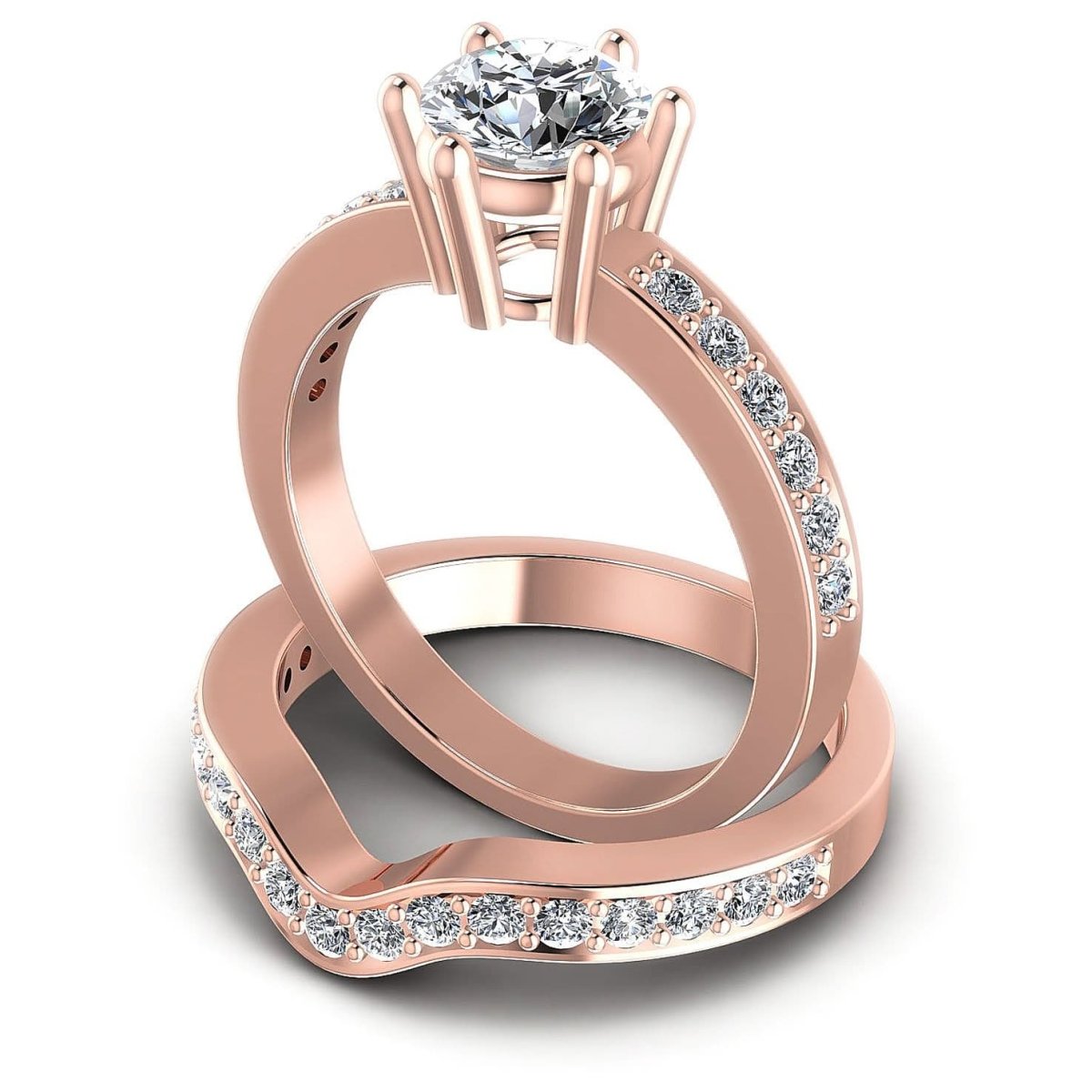 0.95-2.10 CT Round Cut Diamonds - Bridal Set - Primestyle.com