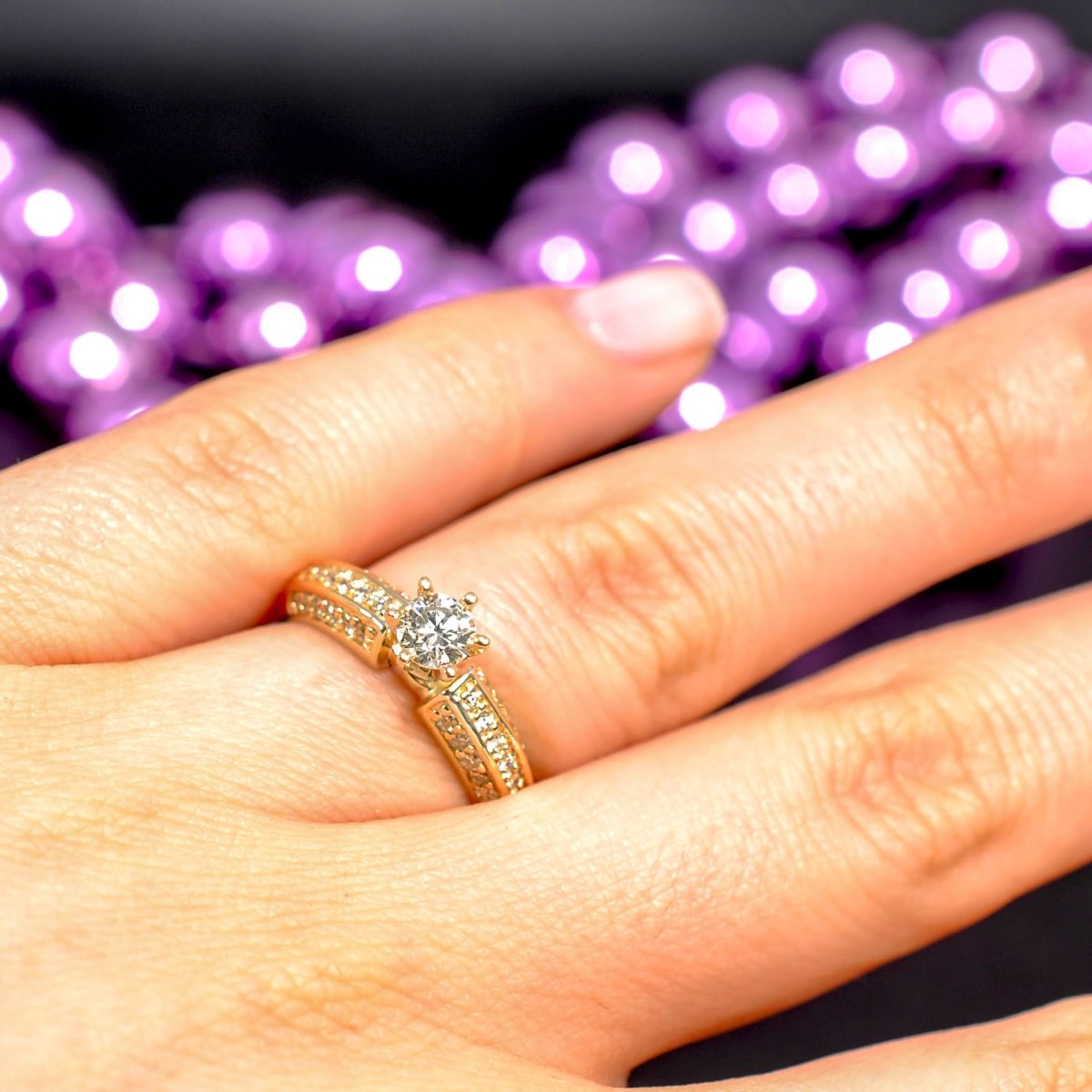 0.95-2.10 CT Round Cut Natural Diamonds - Engagement Ring