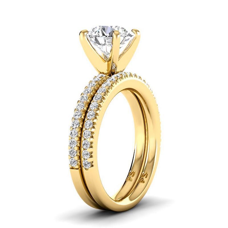 0.95-6.45 CT Round Cut Diamonds - Bridal Set