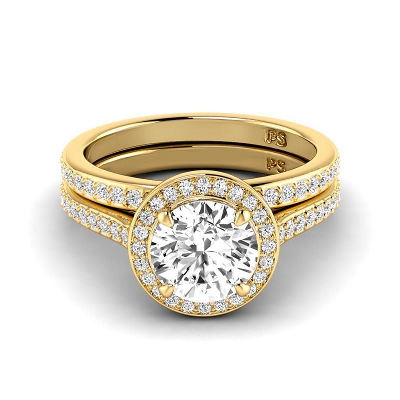 0.95-6.45 CT Round Cut Diamonds - Bridal Set