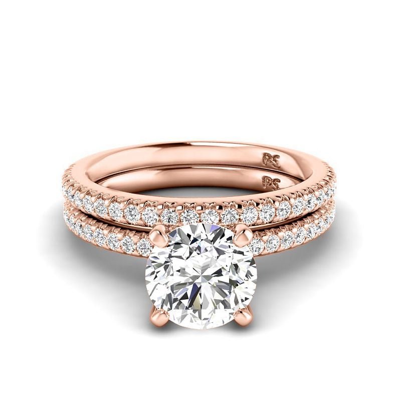 0.95-6.45 CT Round Cut Diamonds - Bridal Set