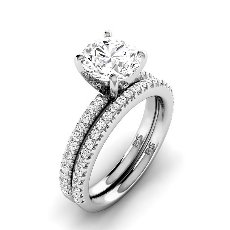 0.95-6.45 CT Round Cut Diamonds - Bridal Set