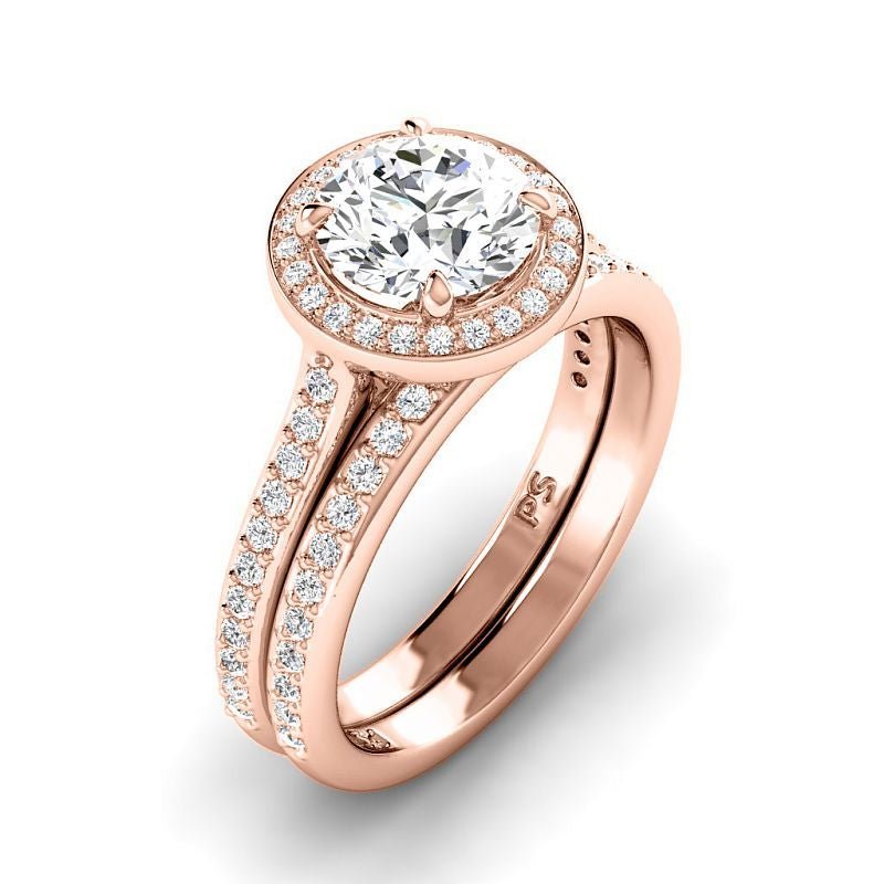 0.95-6.45 CT Round Cut Diamonds - Bridal Set